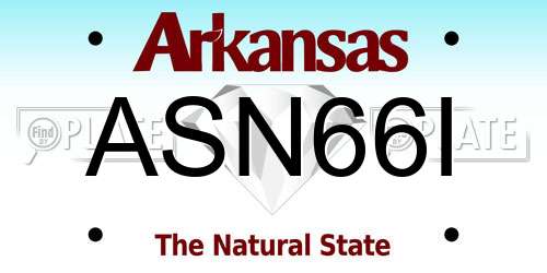 ASN66I Arkansas License Plate