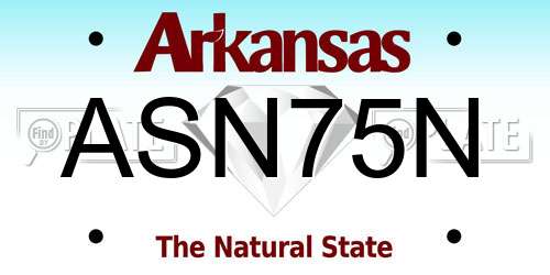 ASN75N Arkansas License Plate