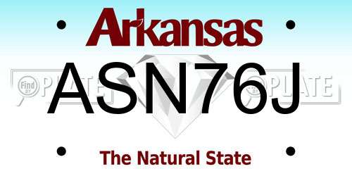 ASN76J Arkansas License Plate