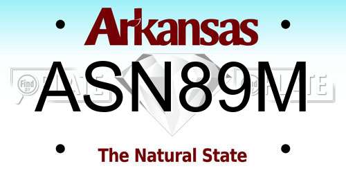 ASN89M Arkansas License Plate
