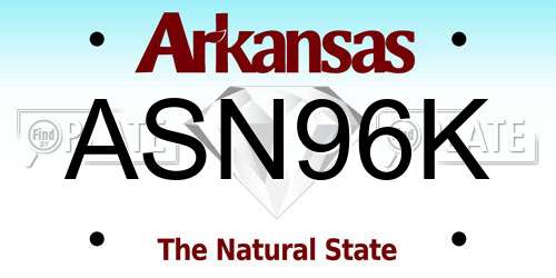 ASN96K Arkansas License Plate