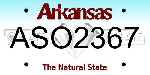 ASO2367 Arkansas License Plate