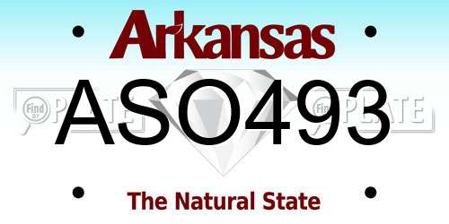 ASO493 Arkansas License Plate