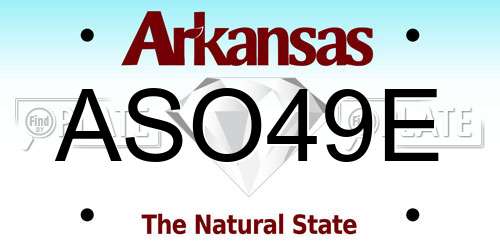 ASO49E Arkansas License Plate