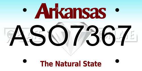 ASO7367 Arkansas License Plate