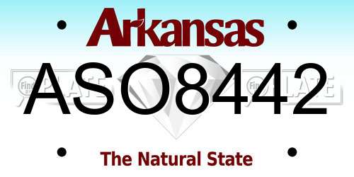 ASO8442 Arkansas License Plate