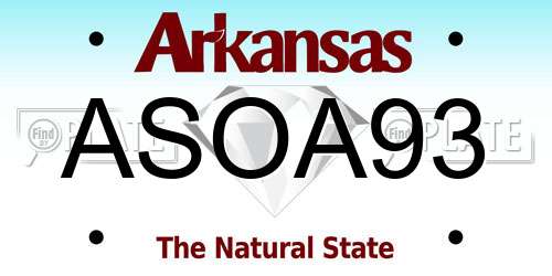 ASOA93 Arkansas License Plate