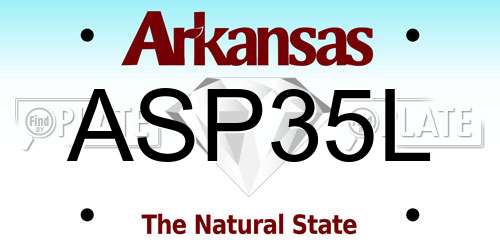 ASP35L Arkansas License Plate
