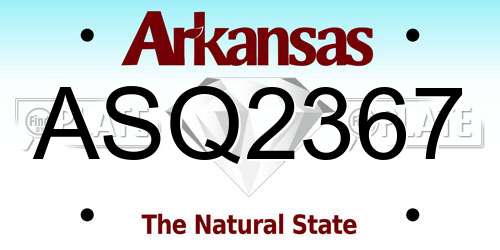ASQ2367 Arkansas License Plate