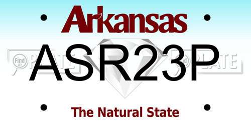 ASR23P Arkansas License Plate