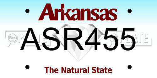 ASR455 Arkansas License Plate