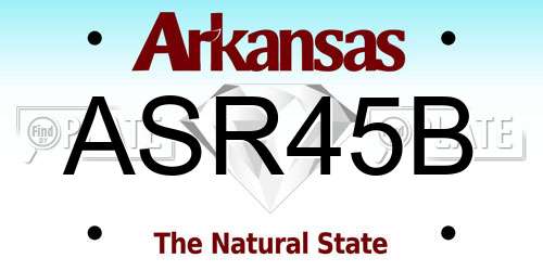 ASR45B Arkansas License Plate