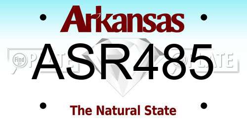 ASR485 Arkansas License Plate