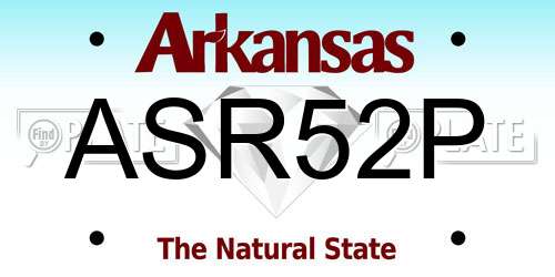 ASR52P Arkansas License Plate