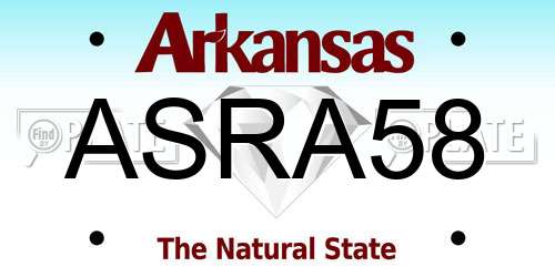 ASRA58 Arkansas License Plate