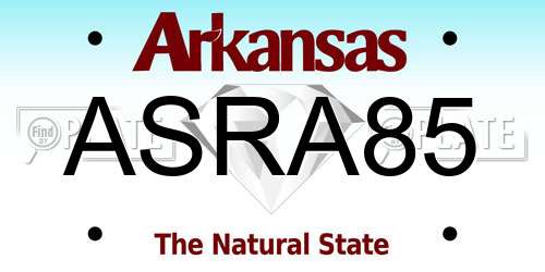 ASRA85 Arkansas License Plate