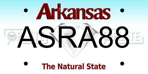 ASRA88 Arkansas License Plate