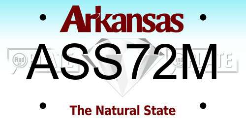 ASS72M Arkansas License Plate