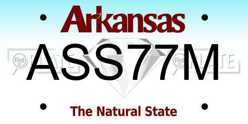 ASS77M Arkansas License Plate