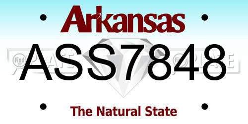 ASS7848 Arkansas License Plate