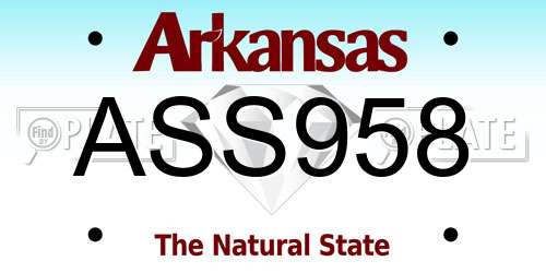 ASS958 Arkansas License Plate
