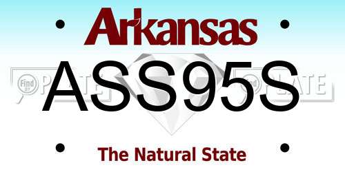 ASS95S Arkansas License Plate