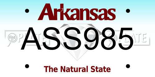 ASS985 Arkansas License Plate