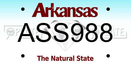 ASS988 Arkansas License Plate
