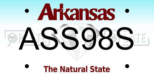 ASS98S Arkansas License Plate