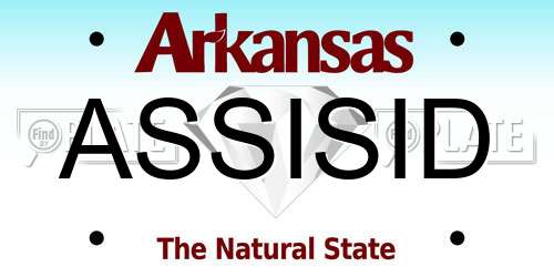 ASSISID Arkansas License Plate