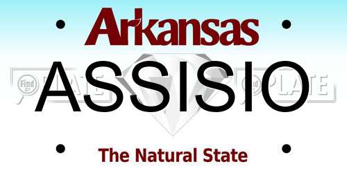 ASSISIO Arkansas License Plate