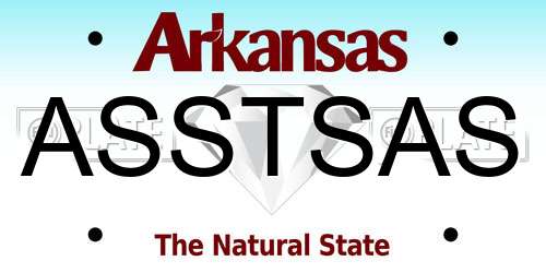 ASSTSAS Arkansas License Plate