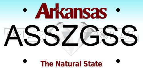 ASSZGSS Arkansas License Plate