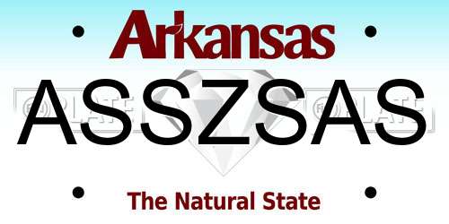 ASSZSAS Arkansas License Plate