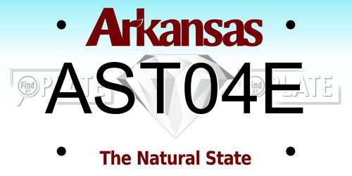 AST04E Arkansas License Plate