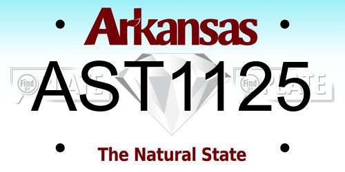 AST1125 Arkansas License Plate