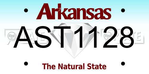 AST1128 Arkansas License Plate