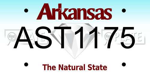 AST1175 Arkansas License Plate
