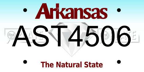 AST4506 Arkansas License Plate