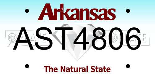 AST4806 Arkansas License Plate