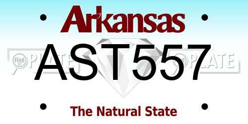 AST557 Arkansas License Plate