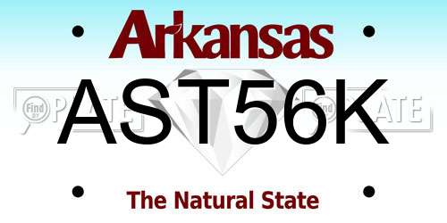 AST56K Arkansas License Plate
