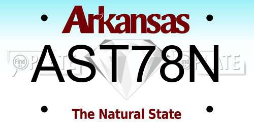 AST78N Arkansas License Plate