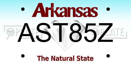 AST85Z Arkansas License Plate