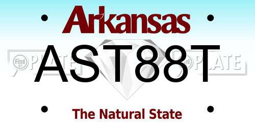 AST88T Arkansas License Plate