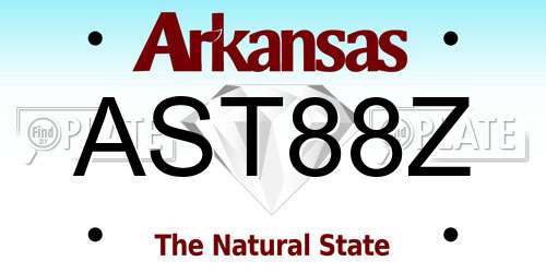 AST88Z Arkansas License Plate