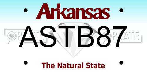 ASTB87 Arkansas License Plate