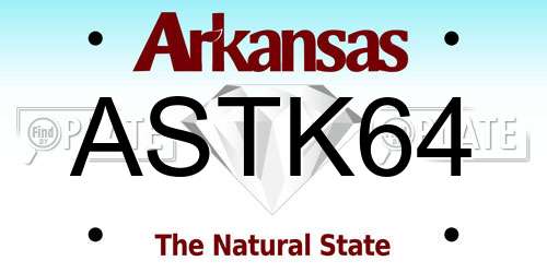 ASTK64 Arkansas License Plate