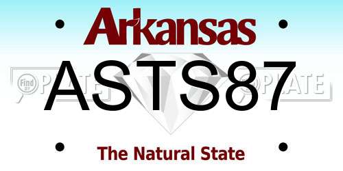 ASTS87 Arkansas License Plate