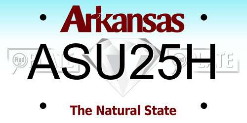 ASU25H Arkansas License Plate